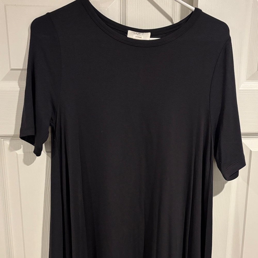 LOFT Black Lounge T shirt dress
